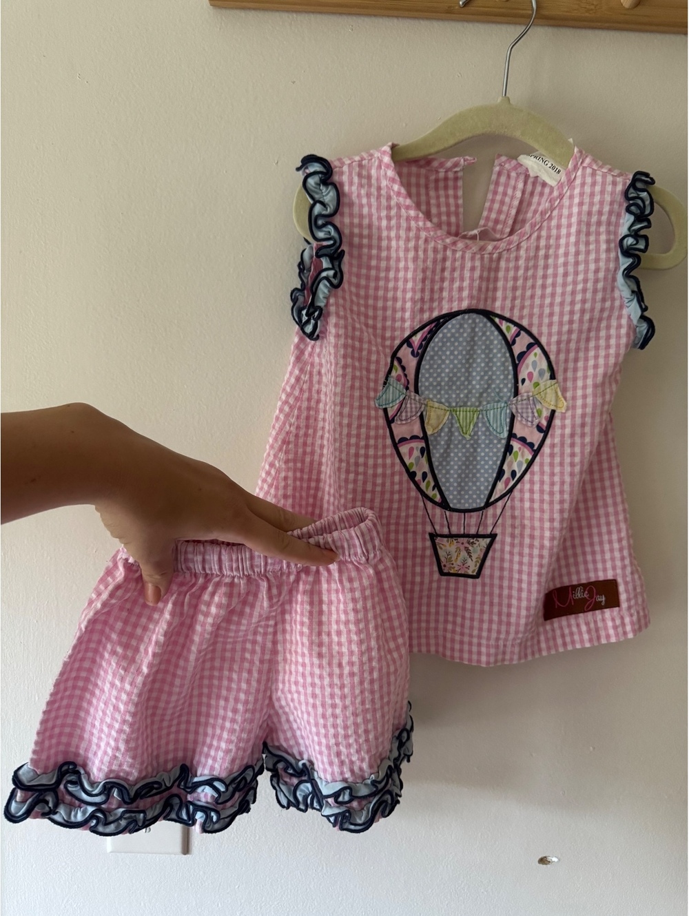 24 months Millie Jay Smocked Ruffled Seer sucker outfit